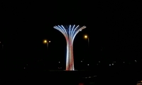 چشم نوازی اِلمان درخت نوری در تقاطع غدیر شهر لار