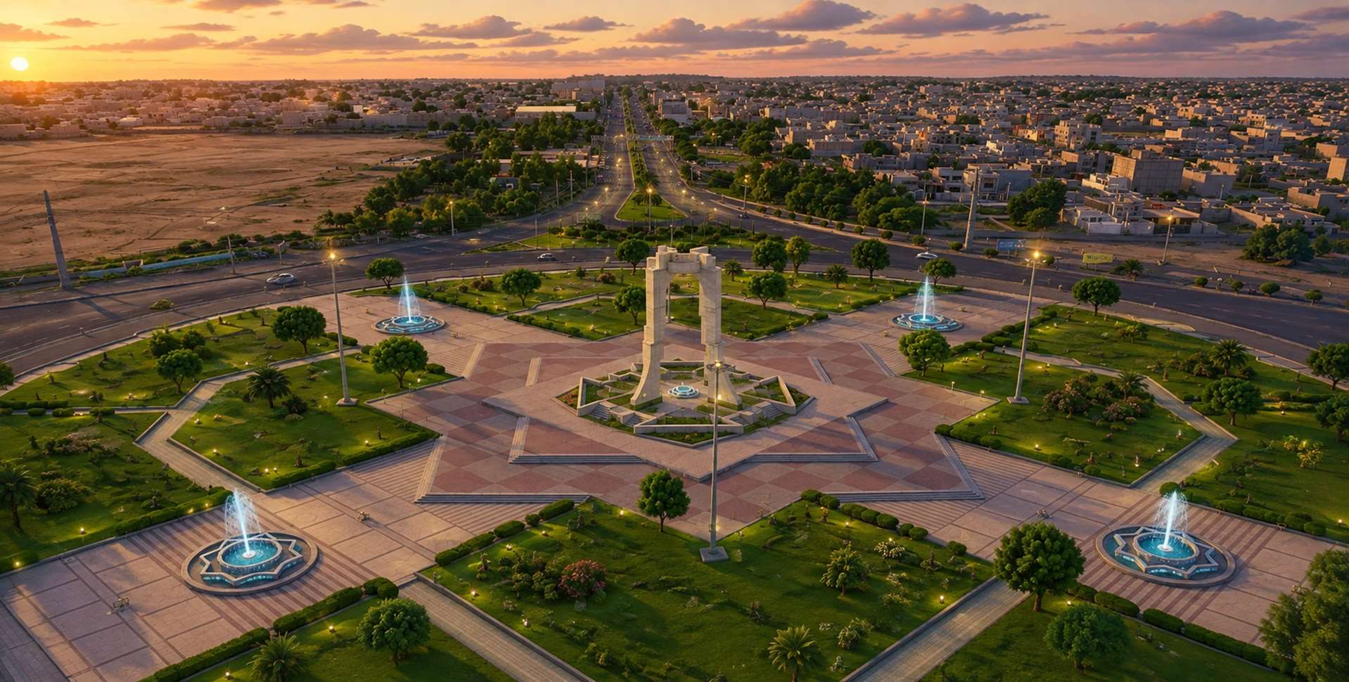 نمایی از میدان امام خمینی (ره) شهر لار